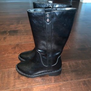 Brand new Girls size 2 black faux leather boots